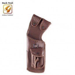 HERACLES ARCHERIE CARQUOIS TRADITIONNEL BUCK TRAIL CUIR AZTEC MODELE CUIR RH LH MARRON LA BREDE