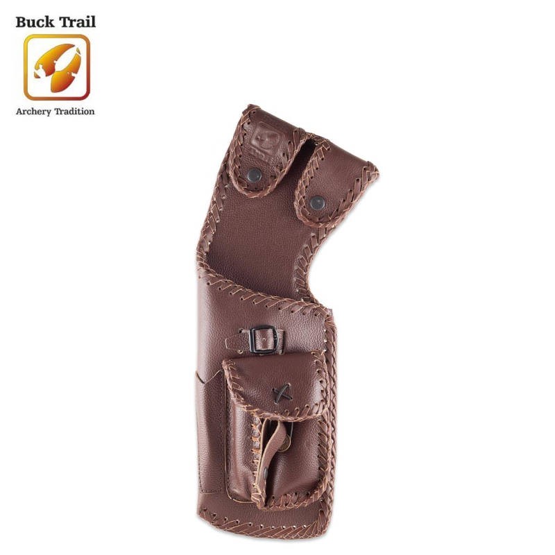 HERACLES ARCHERIE CARQUOIS TRADITIONNEL BUCK TRAIL CUIR AZTEC MODELE CUIR RH LH MARRON LA BREDE