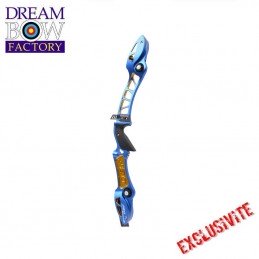 HERACLES ARCHERIE FRANCE BORDEAUX POIGNEE CLASSIQUE DBF TORNADO 25 POUCES GOLD BLEU BICOLORE