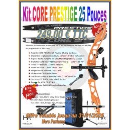 HERACLES ARCHERIE KITS DE NOEL ARC CLASSIQUE CORE PRESTIGE 25 POUCES SAC A DOS EXE FLASH