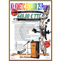 HERACLES ARCHERIE KITS DE NOEL ARC CLASSIQUE KINETIC EVOLIUM 25 POUCES VISEUR AVALON CLASSIC CARBON