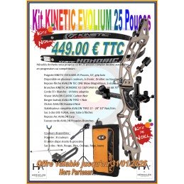 HERACLES ARCHERIE KITS DE NOEL ARC CLASSIQUE KINETIC EVOLIUM 25 POUCES VISEUR AVALON CLASSIC CARBON