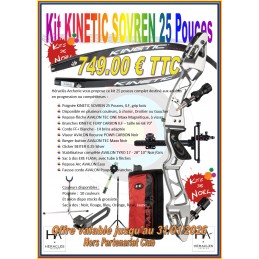 HERACLES ARCHERIE KITS DE NOEL ARC CLASSIQUE KINETIC SOVREN 25 POUCES SAC A DOS EXE FLASH