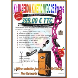 HERACLES ARCHERIE KITS DE NOEL ARC CLASSIQUE KINETIC BAREBOW VYGO 25 POUCES SAC A DOS EXE FLASH MASSE