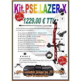 HERACLES ARCHERIE FRANCE KIT NOEL COMPOUND CIBLE PSE LAZER-X POWR 40-50 LBS