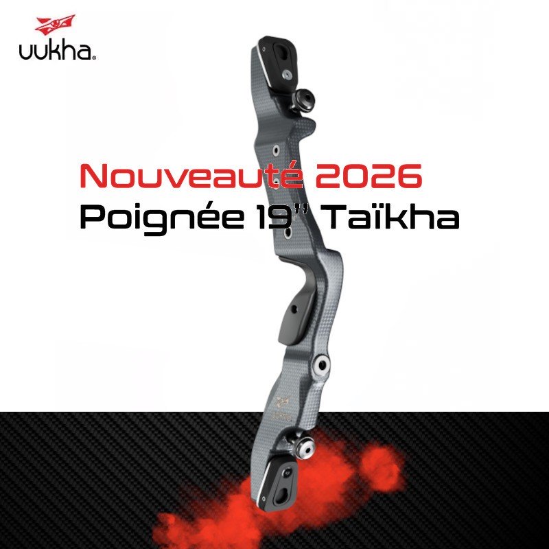 HERACLES ARCHERIE FRANCE BORDEAUX LA BREDE MENETROL UUKHA POIGNEE TRADI CHASSE 2026 TAIKHA 19 POUCES BLACK CARBON