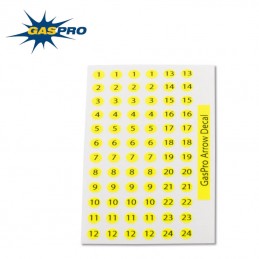 GAS PRO NUMEROS AUTOCOLLANTS FLECHES HERACLES ARCHERIE FRANCE BORDEAUX JAUNE
