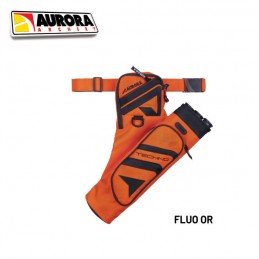 AURORA HERACLES ARCHERIE FRANCE CARQUOIS CLASSIQUE TECHNO LITE 3 TUBES BORDEAUX ORANGE FLUO