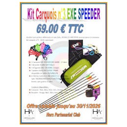 KIT CARQUOIS 3 EXE SPEEDER REV AMBI HERACLES ARCHERIE FRANCE LA BREDE