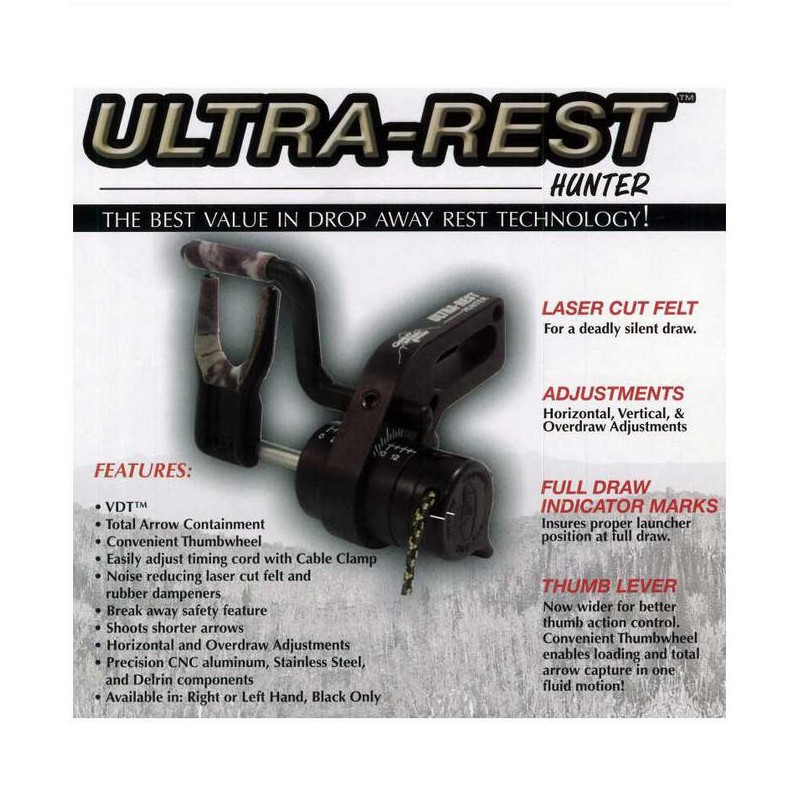 REPOSE-FLECHE A VISSER QAD ULTRA REST HUNTER BLACK - Archerie Gossart