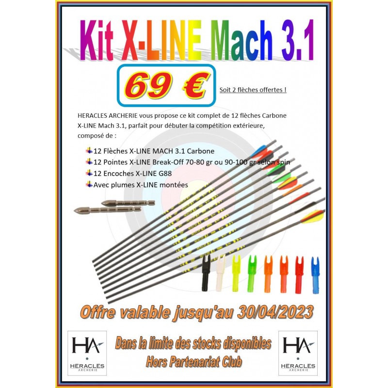 KIT FLECHES 2023 X-LINE MACH 3.1 2023 HERACLES ARCHERIE CARBONE FRANCE BORDEAUX LA BREDE KIT FLECHES 2023 X-LINE MACH 3.1 2023 HERACLES ARCHERIE CARBONE FRANCE BORDEAUX LA BREDE