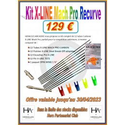 HERACLES ARCHERIE KIT FLECHES 2023 X-LINE CARBON MACH PRO RECURVE CLERMONT FERRAND MENETROL