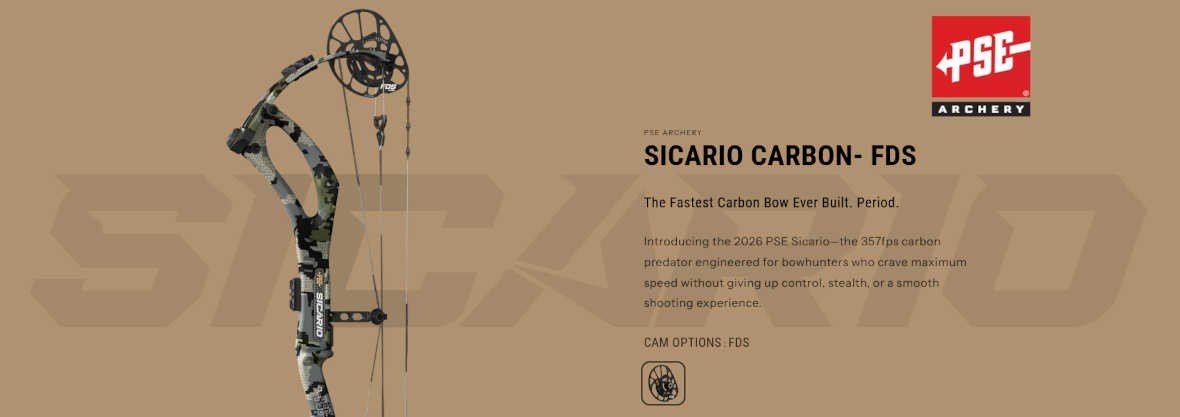 Nouveau PSE SICARIO CARBON avec CAM FDS à découvrir chez HERACLES ARCHERIE